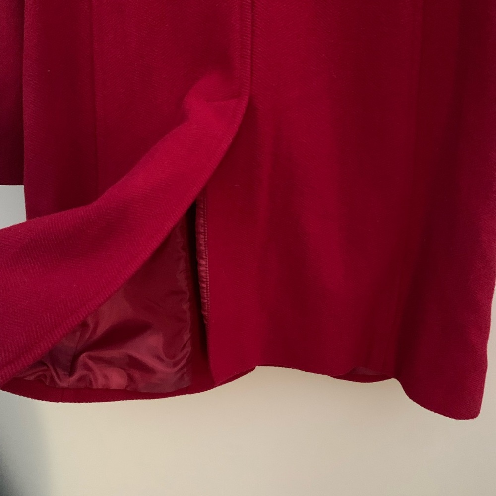 Talbots red wool blend tailored coat . Size 12 - Picture 10 of 16